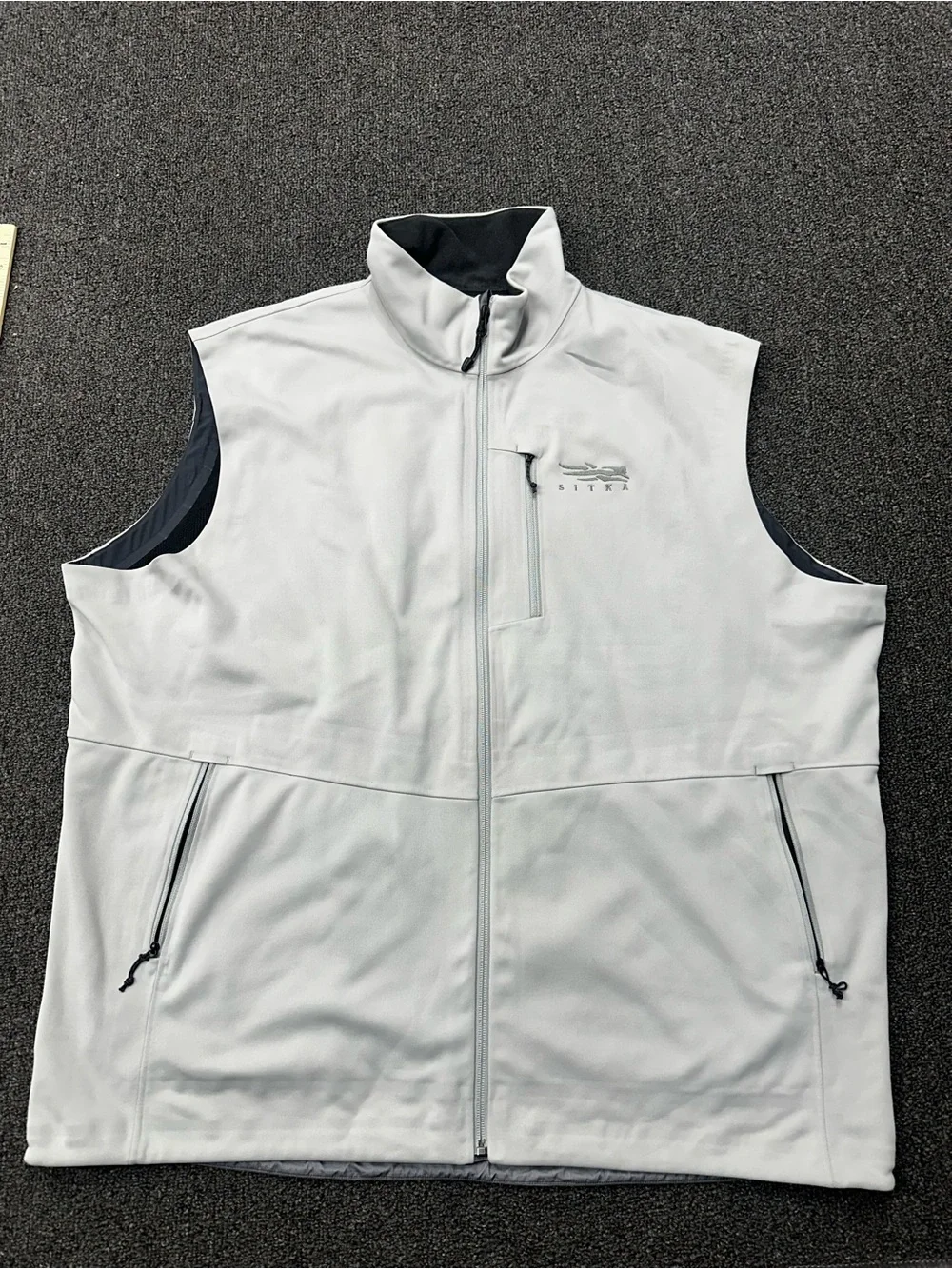 Sitka Jetstream Gore-Tex Infinium Vest Men 2XL Grey Full Zip Hunting Outdoors